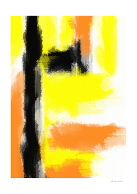 orange yellow and black watercolor splash painting abstract