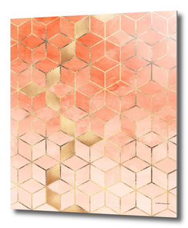 Soft Peach Gradient Cubes