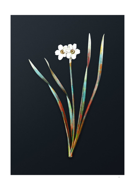 Watercolor Primrose Peerless on Dark Teal Gray