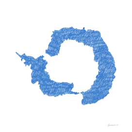 Antarctica Flag Map Drawing Line Art