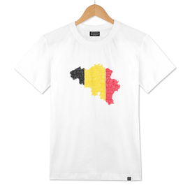 Belgia Flag Map Drawing Line Art