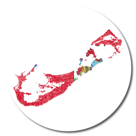 Bermuda Flag Map Drawing Line Art