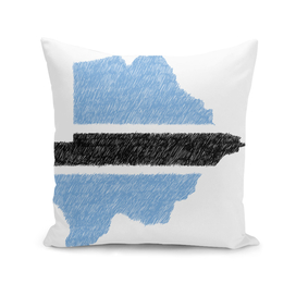 Botswana Flag Map Drawing Line Art