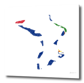 British Indian Ocean Territory Flag Map Drawing Line Art
