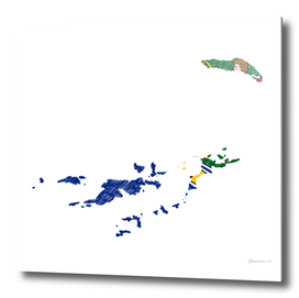 British Virgin Islands Flag Map Drawing Line Art