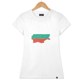 Bulgaria Flag Map Drawing Line Art