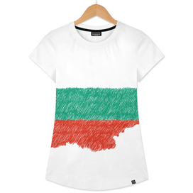Bulgaria Flag Map Drawing Line Art