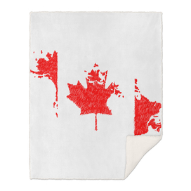 Canada Flag Map Drawing Line Art