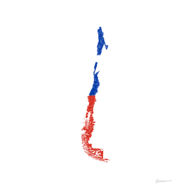Chile Flag Map Drawing Line Art