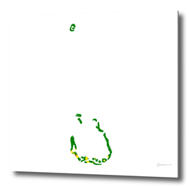 Cocos (Keeling) Islands Flag Map Drawing Line Art