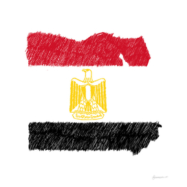 Egypt Flag Map Drawing Line Art