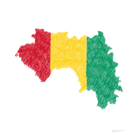 Guinea Flag Map Drawing Line Art