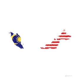 Malaysia Flag Map Drawing Line Art