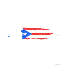 Puerto Rico Flag Map Drawing Line Art