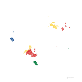 Seychelles Flag Map Drawing Line Art