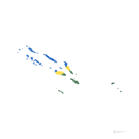 Solomon Islands Flag Map Drawing Line Art