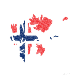 Svalbard Flag Map Drawing Line Art