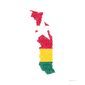 Togo Flag Map Drawing Line Art