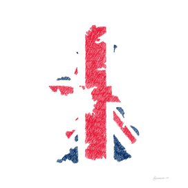 United Kingdom Flag Map Drawing Line Art