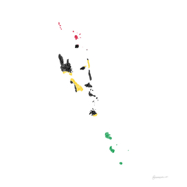 Vanuatu Flag Map Drawing Line Art