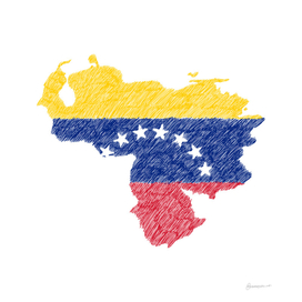 Venezuela Flag Map Drawing Line Art
