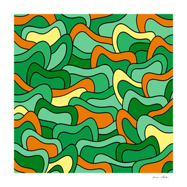 Abstract pattern - orange, yellow and green.