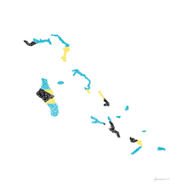 Bahama Flag Map Drawing Scribble Art