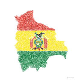Bolivia Flag Map Drawing Scribble Art