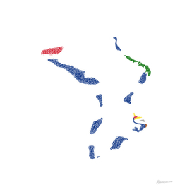 British Indian Ocean Territory Flag Map Drawing Scribble Art