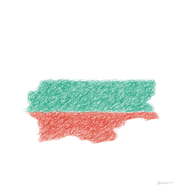 Bulgaria Flag Map Drawing Scribble Art