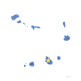 Cape Verde Flag Map Drawing Scribble Art