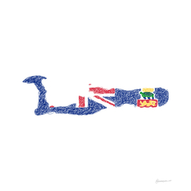 Cayman Islands Flag Map Drawing Scribble Art