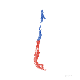 Chile Flag Map Drawing Scribble Art