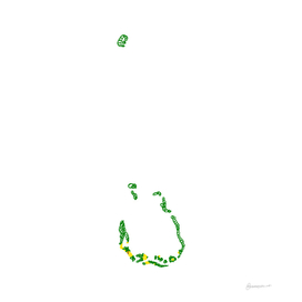 Cocos (Keeling) Islands Flag Map Drawing Scribble Art