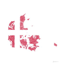 Denmark Flag Map Drawing Scribble Art