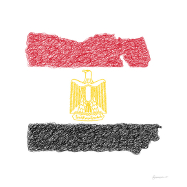 Egypt Flag Map Drawing Scribble Art