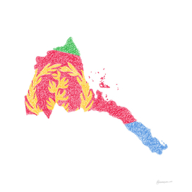 Eritrea Flag Map Drawing Scribble Art