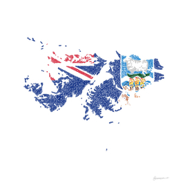 Falkland Island Malvinas Flag Map Drawing Scribble Art
