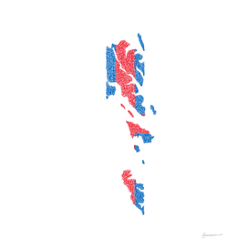 Faroe Islands Flag Map Drawing Scribble Art