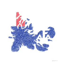 French Southern Territories Flag Map Drawing Scribble Art
