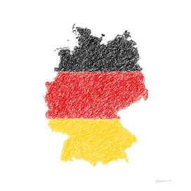 Germany Flag Map Drawing Scribble Art