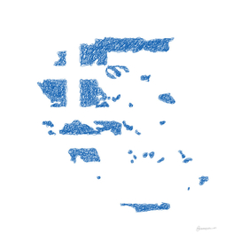 Greece Flag Map Drawing Scribble Art