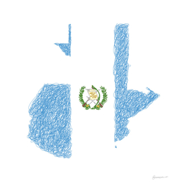 Guatemala Flag Map Drawing Scribble Art