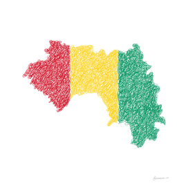 Guinea Flag Map Drawing Scribble Art
