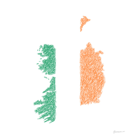 Ireland Flag Map Drawing Scribble Art