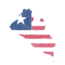 Liberia Flag Map Drawing Scribble Art
