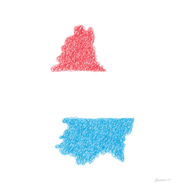 Luxembourg Flag Map Drawing Scribble Art