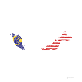 Malaysia Flag Map Drawing Scribble Art