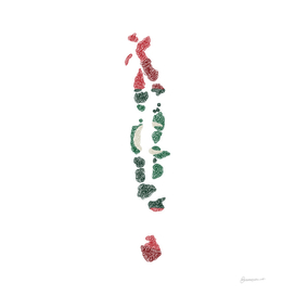 Maldives Flag Map Drawing Scribble Art