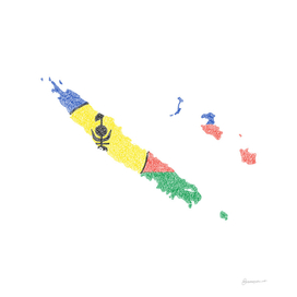New CaledoniaFlag Map Drawing Scribble Art